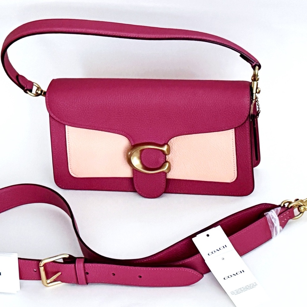Coach Fuchsia and Peach Crossbody Bag